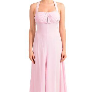 Versace Women's Pink 100% Silk Maxi Evening Dress